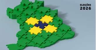 Mapa do Brasil com quebra cabeça
