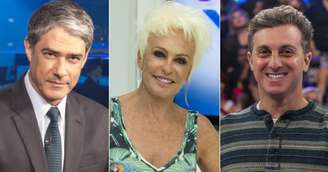 William Bonner, Ana Maria Braga e Luciano Huck, estrelas da Globo: boa fase de audiência