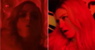 Anitta e Madonna em seus respectivos clipes: uma balada particular como cenário da gravação