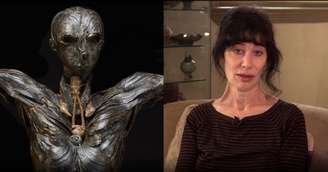 A escultura Adão e a artista Gillian Gensen
