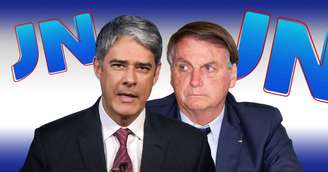 O âncora e editor-chefe do ‘JN’, William Bonner, e Jair Bolsonaro: a Globo se faz presente nos bastidores da CPI que incomoda o presidente