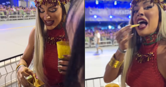 Juju Salimeni comemora fim de dieta com coxinha e batata frita