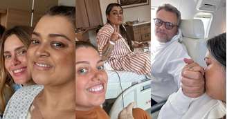 Preta Gil com Carolina Dieckmann, Malu Barbosa e Marcello Azevedo: amigos para todas as horas