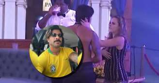 O momento em que Ana Paula estapeia Renan no 'BBB16' e, no destaque, o modelo convocando a união da direita