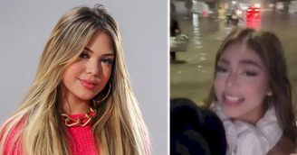 Melody enfrenta alagamento e abandona carro no Rio