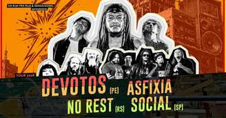 Asfixia Social, Devotos e No Rest anunciam turnê conjunta pelo Sul e Sudeste