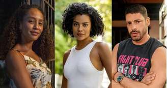 Raquel (Taís Araújo), Maria de Fátima (Bella Campos) e César (Cauã Reymond), o trio principal de 'Vale Tudo'