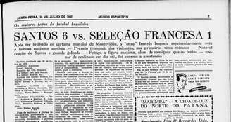 Santos goleou a seleção da França (Foto: Reprodução)