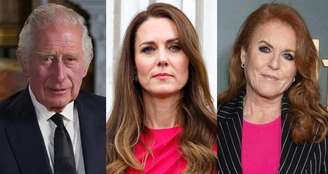 O rei Charles III, a Princesa de Gales Kate Middleton e a Duquesa de York Sarah Ferguson estão em tratamento contra o câncer