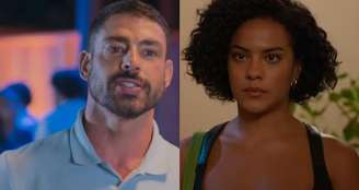 Cauã Reymond (César) e Bella Campos (Maria de Fátima) protagonizam um atrito que empolga as redes sociais