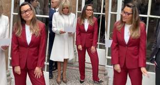 Janja da Silva ao lado de Brigitte Macron em Paris