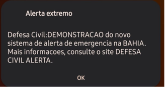 Alerta emitiu som para testar o recurso