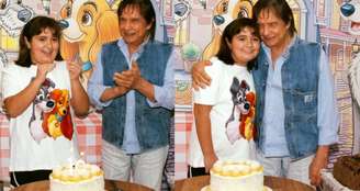 Roberto Carlos em momento de explícita alegria ao cantar 'Parabéns' para Laura