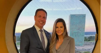 O ex-deputado Alexandre Ramagem (PL-RJ) e sua esposa, a procuradora estadual Rebeca Ramagem