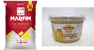 Sal grosso Marfim e doce de leite São Benedito foram suspensos de serem comercializados após reprovarem em testes
