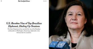 Jornal New York Times destacou que decisão de Washington 'eleva tensões' entre Brasil e EUA
