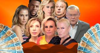 Em sentido horário: Deborah Secco, Kevin Hart, Joelma, Erick Jacquin, Milton Neves, Xuxa, Ana Maria Braga e Marília Gabriela: confiar demais gerou perda financeira e abalo emocional