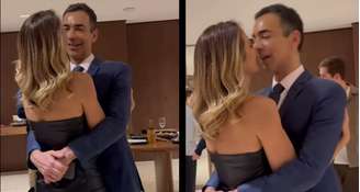 Ticiane Pinheiro e César Tralli em momento romântico