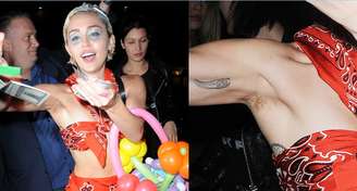 Miley foi clicada com os pelos da axila à mostra ao deixar um restaurante em Nova York