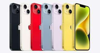 Cores do iPhone 14, apenas em tons fortes