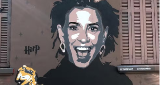 Mural de Fernanda Torres, em Porto Alegre