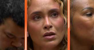 Sarah no momento em que ouve o anúncio de sua eliminação: deu tudo errado para a grande estrategista