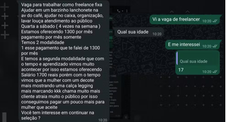 Vaga em lanchonete oferece pagamento maior para funcionária com roupas justas e decote