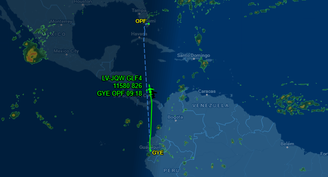 Avião com Flávio Bolsonaro deve chegar em Miami às 9h18 no horário local (10h18, no horário de Brasília)