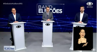 Onyx Lorenzoni e Eduardo Leite no debate estadual da Band
