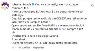 Post Roberta Miranda (Reprodução/Instagram)