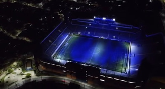 Arena Crefisa Barueri durante exposição com show de luzes