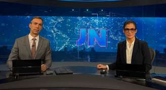 Os âncoras do 'Jornal Nacional', César Tralli e Renata Vasconcellos
