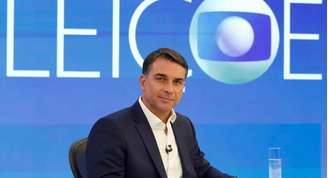 O candidato Flávio Bolsonaro no programa 'Entrevista com o Candidato', na Globo: sem grandes atritos com o canal odiado pelos bolsonaristas