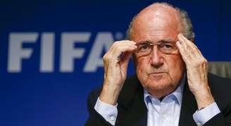 O presidente da Fifa, Joseph Blatter, concede entrevista coletiva em Zurique em 26 de setembro de 2014.