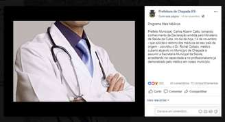 Prefeito de Chapada, no interior gaúcho, convidou médico cubano para ocupar cargo de secretário da Saúde
