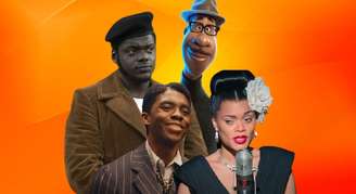 Daniel Kaluuya, Chadwick Boseman, Andra Day e Joe Gardner, protagonista de ‘Soul’: vencedores negros em um prêmio acusado de privilegiar a branquitude