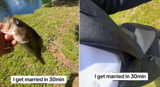 Noivo compartilha momento inusitado momentos antes de casar