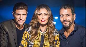 Maria da Paz (Juliana Paes) entre Régis (Reynaldo Gianecchini) e Amadeu (Marcos Palmeira): dramalhão já recuperou 4 pontos na média de audiência da faixa das 21h