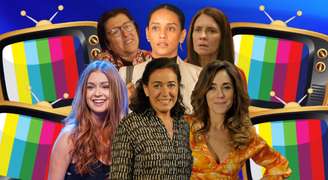 Acima, Lurdes (Regina Casé), Vitória (Taís Araújo) e Thelma (Adriana Esteves), de Amor de Mãe; abaixo, Eliza (Marina Ruy Barbosa) de Totalmente Demais, e Griselda (Lília Cabral) e Tereza Cristina (Christiane Torloni) de Fina Estampa