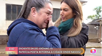 Patrícia Poeta reencontrou prima durante programa ao vivo