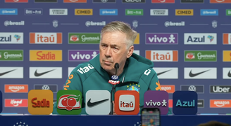 Carlo Ancelotti durante coletiva da CBF