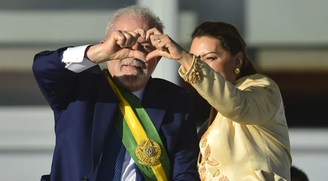 Lula e Janja na cerimônia de posse