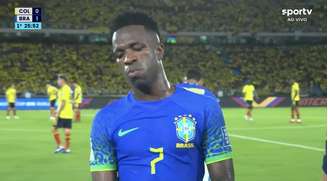 Vini Jr. jogou menos de meia-hora diante da Colômbia –