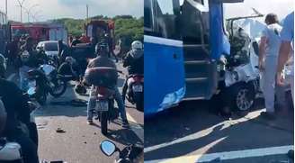 RJ: acidente envolvendo ônibus, carros e motos interdita Linha Vermelha