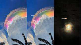 nuvens arco-íris na Indonesia