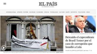 Prisão foi destaque no principal jornal da Espanha, o El País