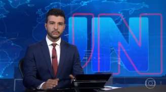 O jornalista Matheus Ribeiro durante apresentação do 'Jornal Nacional', da Globo, em 9 de novembro de 2019.