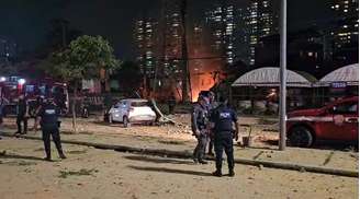 Incêndio e explosões foram registrados na Avenida Salim Farah Maluf