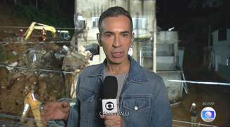 César Tralli no começo do 'JN', mostrando a tragédia causadas pelas chuvas em MG