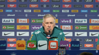 Carlo Ancelotti durante coletiva da CBF